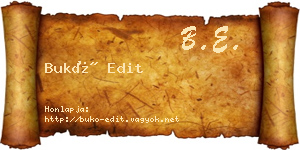 Bukó Edit névjegykártya